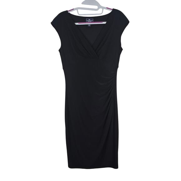 Women's American Living Dress Black V-Neck Sleeveless Sheath Dress | Size 10 - Picture 1 of 8